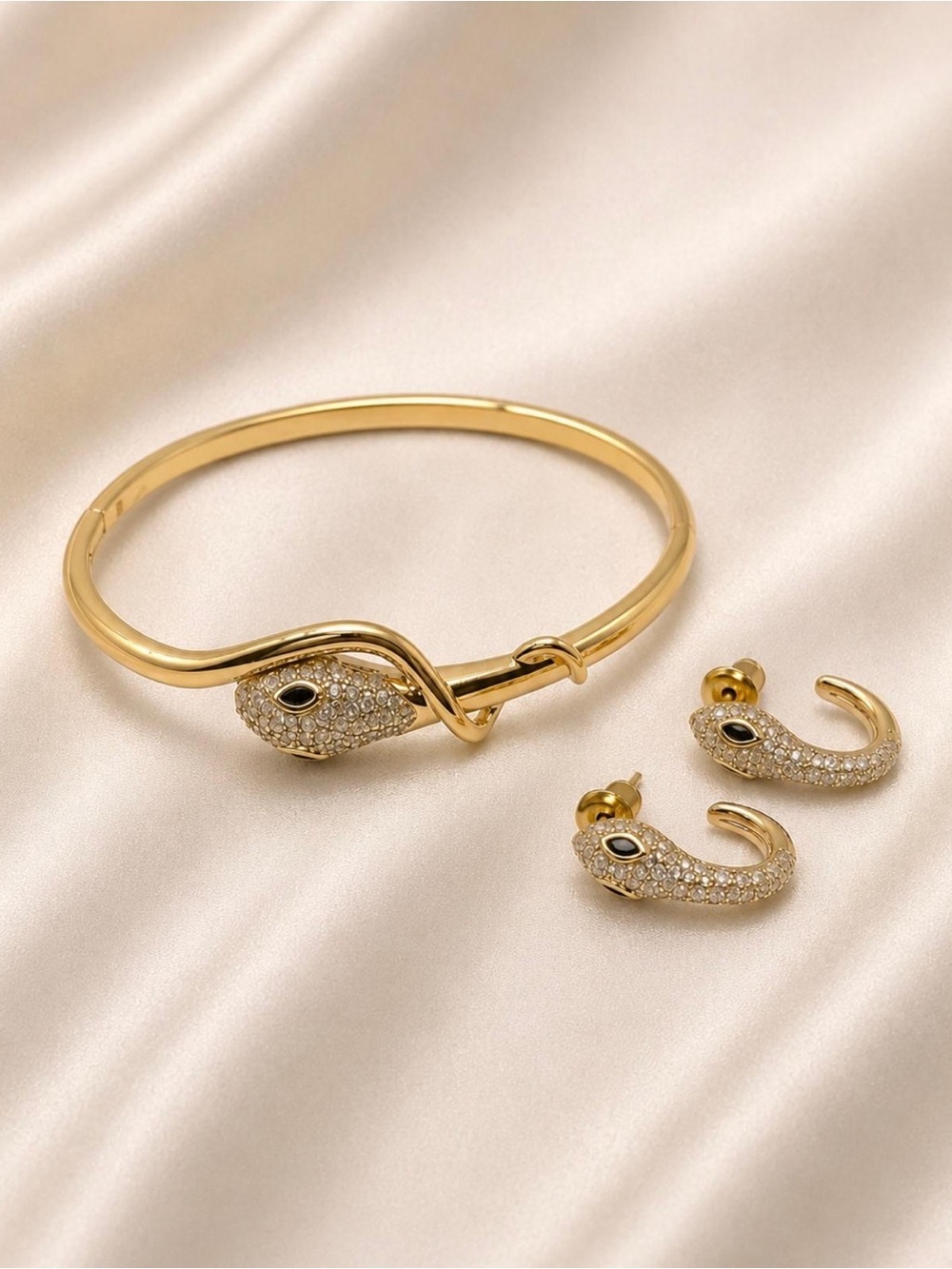 Snake Set/Bangle Bracelet and Earring Set - Women Jewelry - Brand New